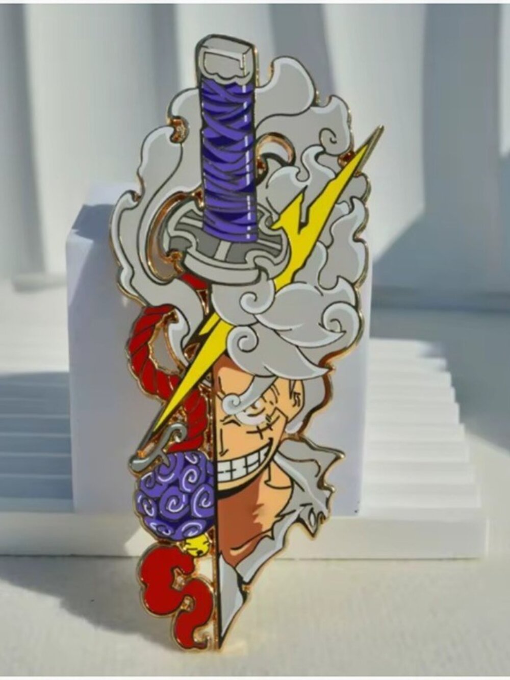 One Piece Luffy Sword Enamel Pin Gear 5 Anime Collector Badge - Picture 2 of 6